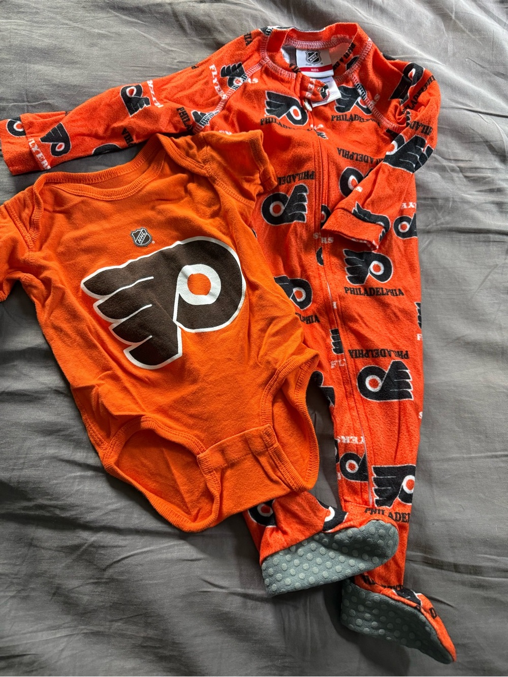 Philadelphia Flyers Orange baby Pajama and Baby Bodysuit